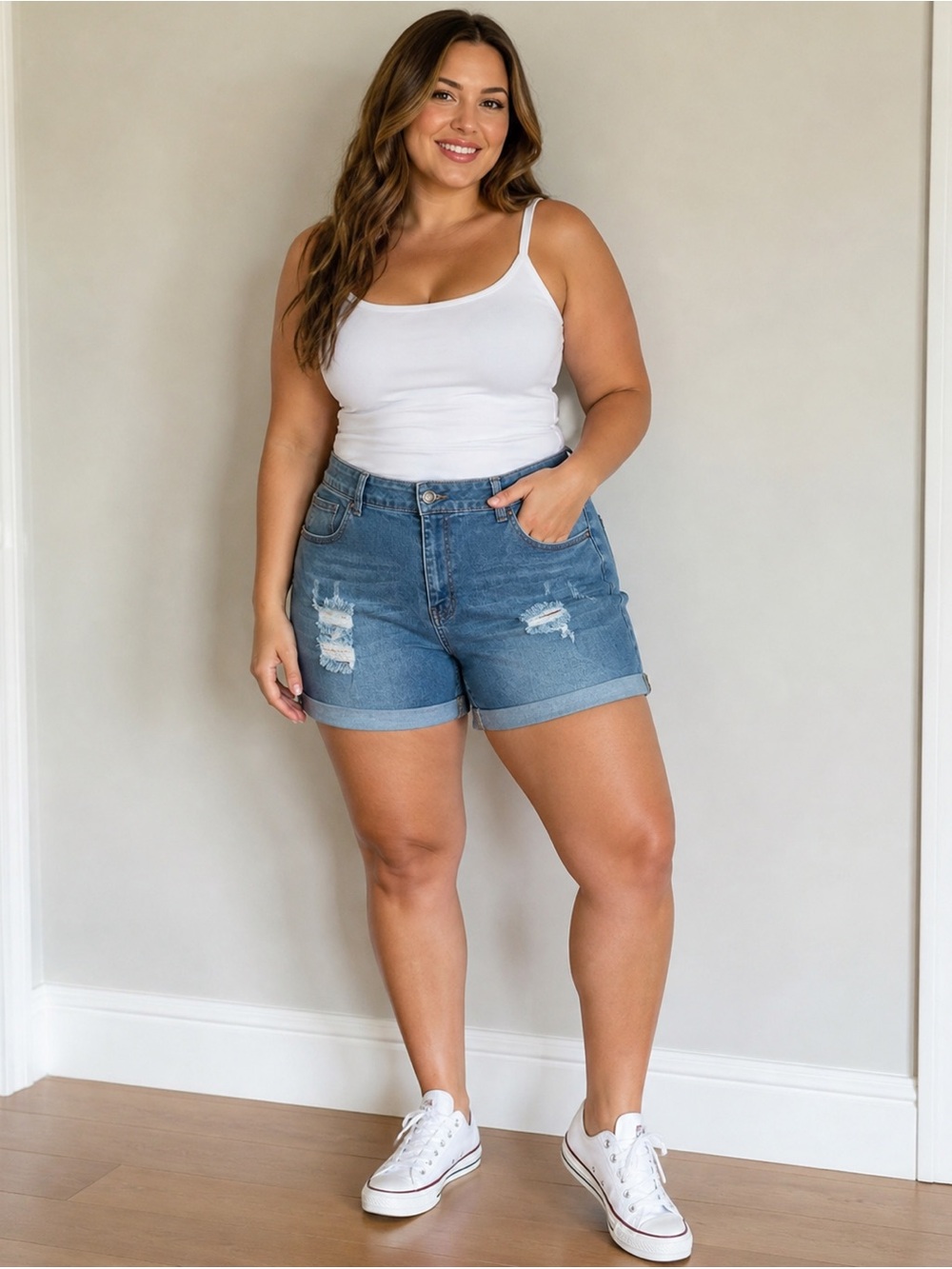 💙Jack David Blue Distressed Jean Shorts